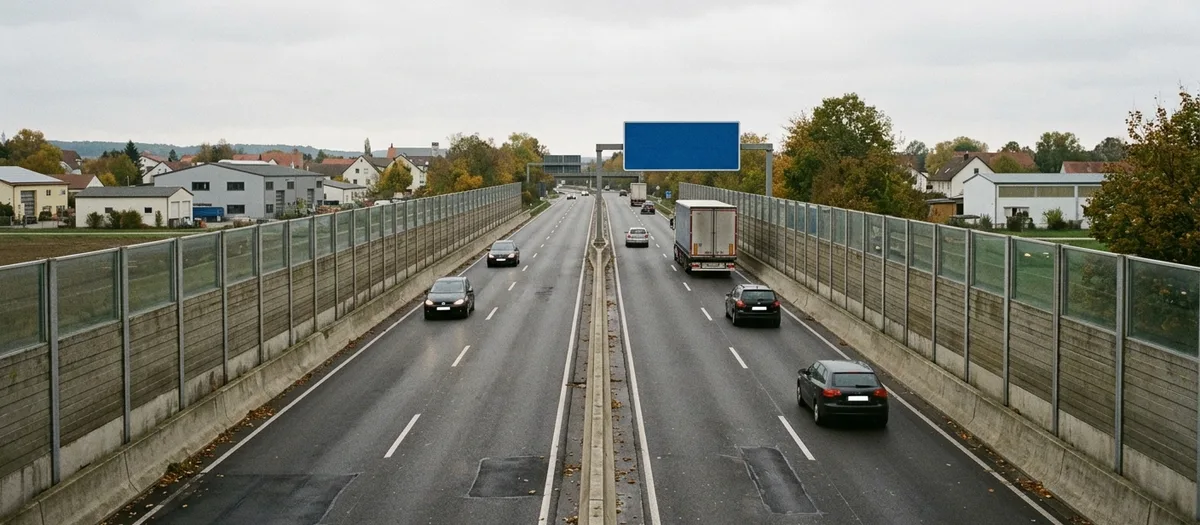 Beladener Umzugswagen auf der Autobahn