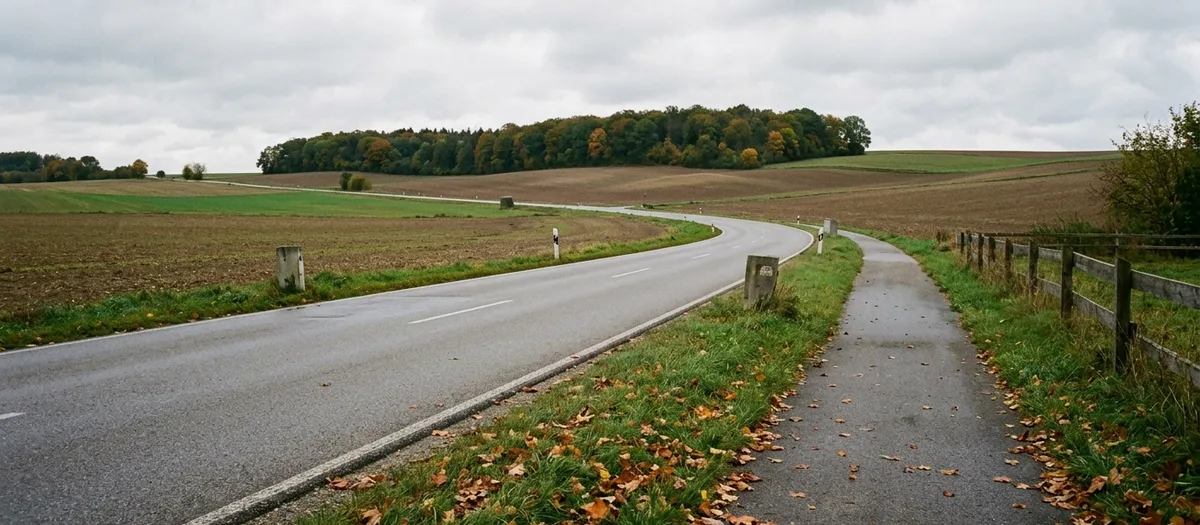 Umzugswagen auf der Landstraße über das Moos
